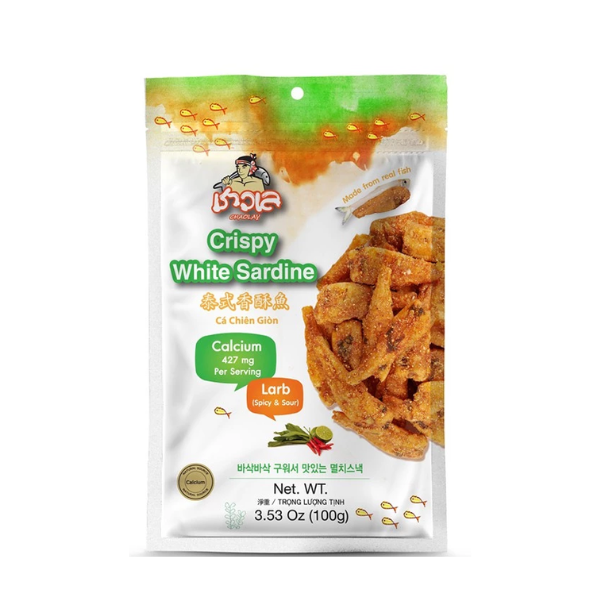 ปลาเกล็ดขาวปรุงรสอบกรอบ รสลาบ 100g