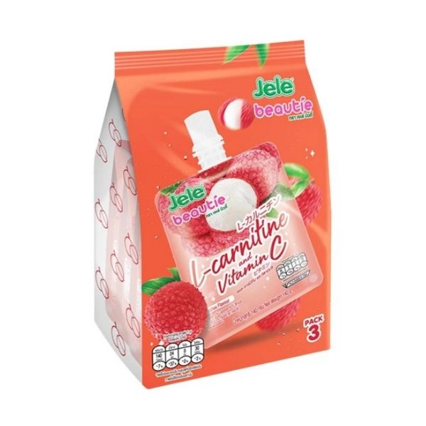 Litschis-Fruchtgummi + L-Carnitin, Vitamin C 140g ( 3er-Pack )
