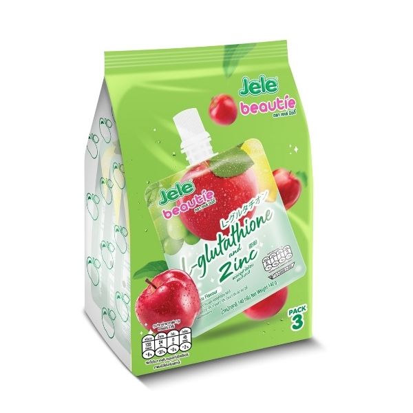 Apfel-Fruchtgummi + L-Glutathion, Zink 140g ( 3er-Pack )