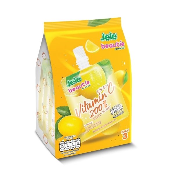 Zitronen-Fruchtgummi + hoher Vitamin-C-Gehalt 140g ( 3er-Pack )
