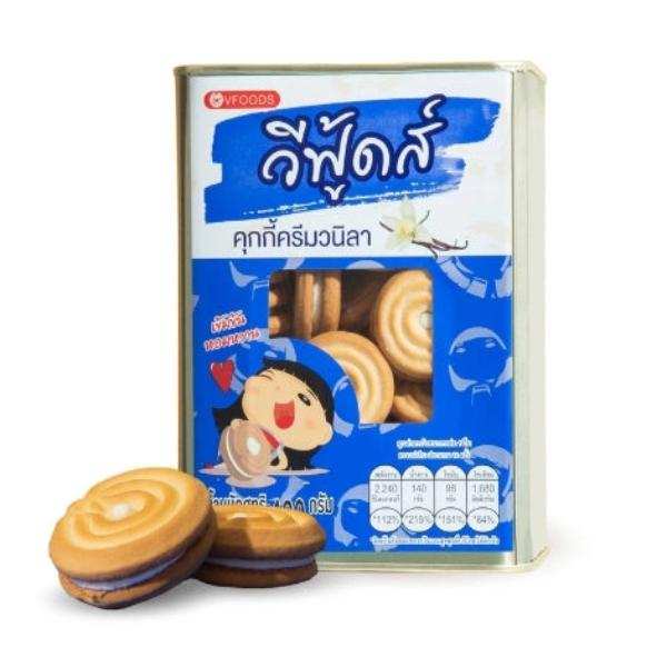 ขนมปังปี๊บจิ๋วคุกกี้ครีมขาว 430g วีฟู้ดส์
