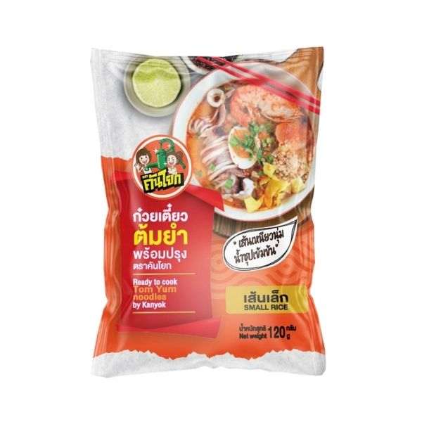 ก๋วยเตี๋ยวต้มยำเส้นเล็กสด 120g รสชาติเผ็ดเปรี้ยวเข้มข้น
