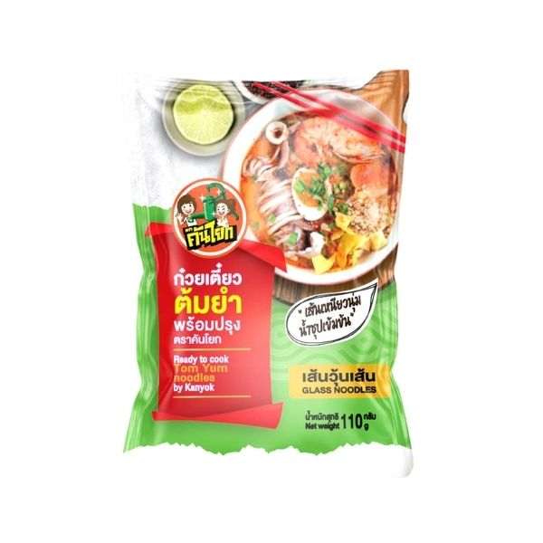 ก๋วยเตี๋ยวต้มยำเส้นวุ้นเส้น 110g บรรจุภัณฑ์สีเขียวแดง