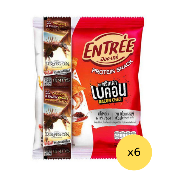 Gebackene knusprige Schweinefleischscheiben, Geschmack nach gebratener Chilipaste und Bacon 16g (6er-Pack)
