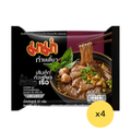 Instant thin rice noodles with spicy boat noodle sauce 87g pack of 4 Thai style savory and spicy noodles