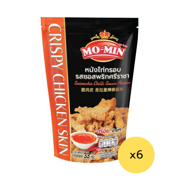 Knusprige Hühnerhaut mit Sriracha-Chilisaucen-Geschmack 33g (6er-Pack)