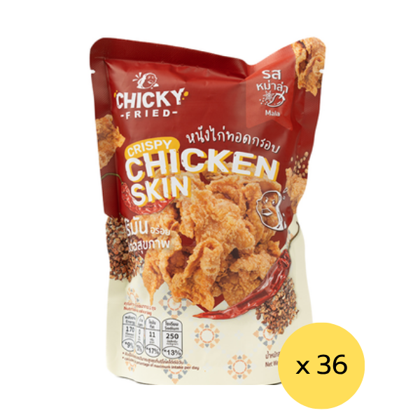 Knusprige frittierte Hähnchenhaut Mala 30g ( Packung 36 )