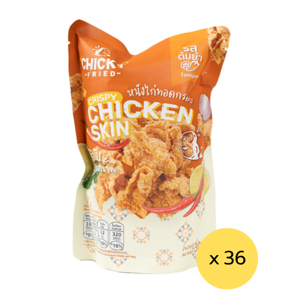 Knusprige frittierte Hähnchenhaut Tom Yum 30g ( Packung 36 )