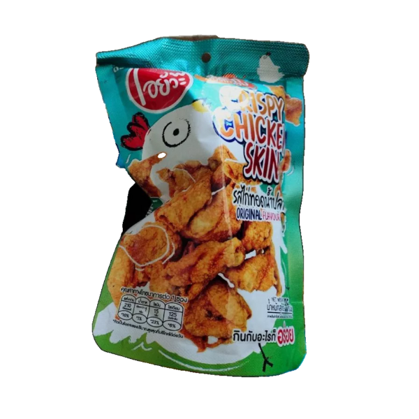 Knusprige Hühnerhaut, Geschmack von frittiertem Hähnchen mit Fischsauce 35g