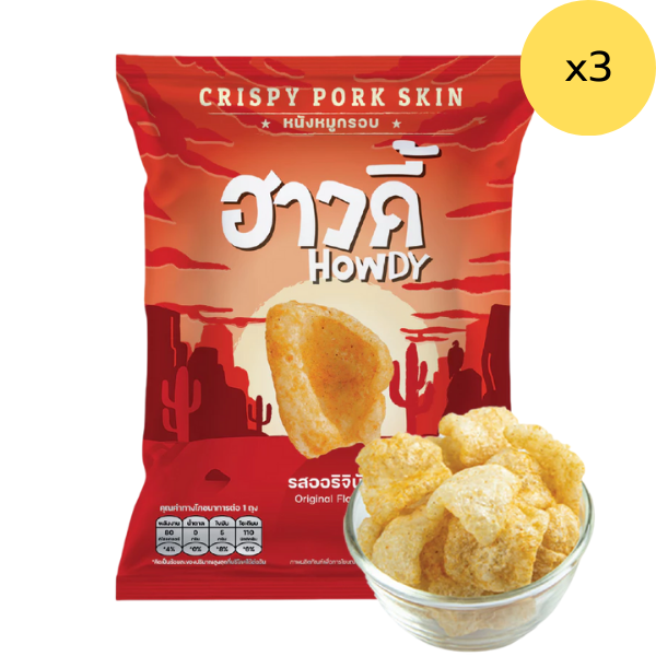 Da heo chiên giòn vị nguyên bản 14g ( gói 3 )