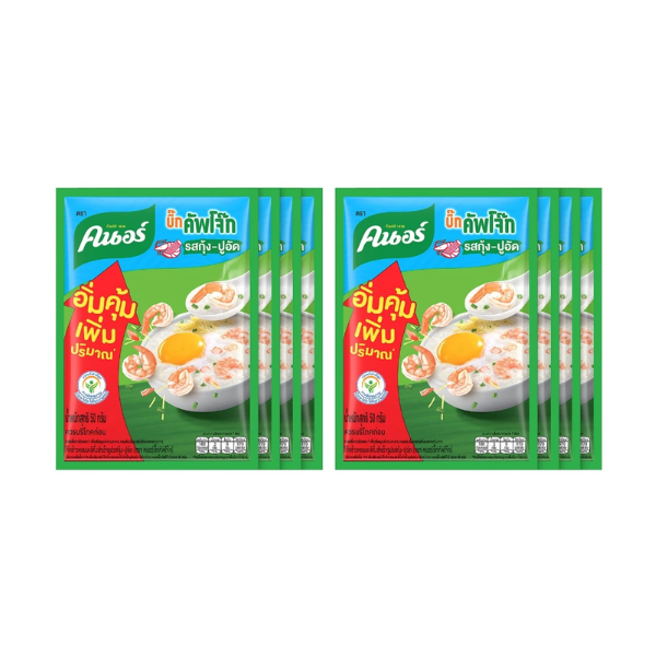 Instant Rice Porridge, Shrimp and Crab Stick Flavor 50g (Pack of 8)