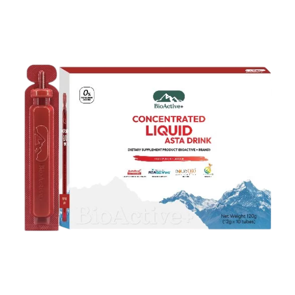 Concentrated Liquid Asta Drink, Geschmack: Fruchtpunsch, 120g ( 1 Packung mit 10 Trinkröhrchen )