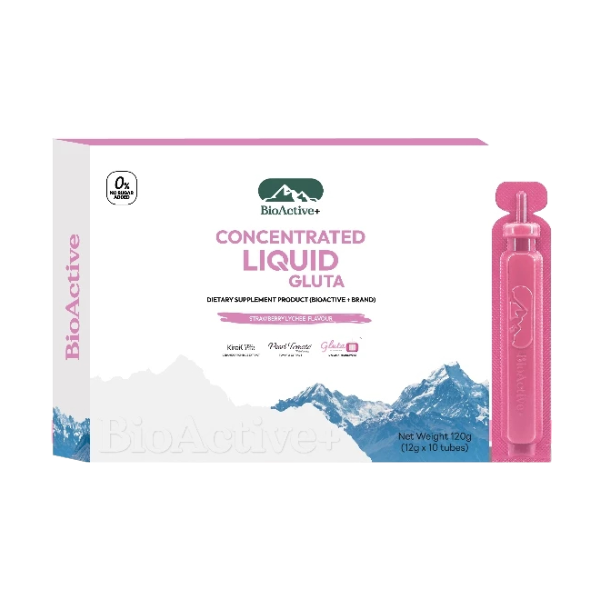 Concentrated Liquid Gluta, Geschmack: Erdbeere und Litschi, 120g ( 1 Packung mit 10 Trinkröhrchen )