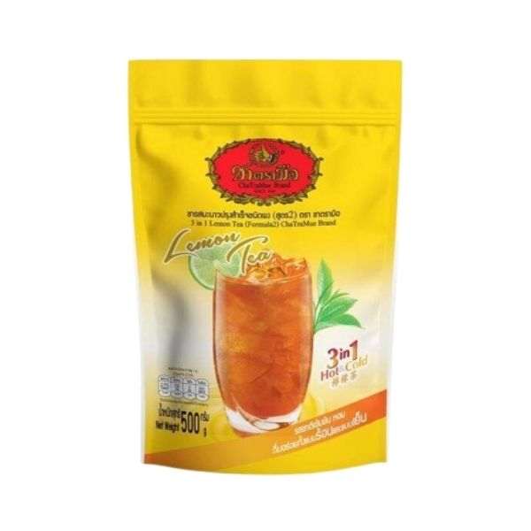 3 in 1 ชามะนาวปรุงสำเร็จ 500g ชาตรามือ เติมน้ำ กินดื่มสดชื่น