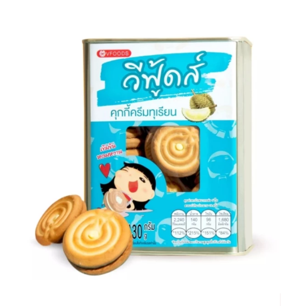 ขนมปังปี๊บจิ๋ว คุกกี้ทุเรียน 430g วีฟู้ดส์
