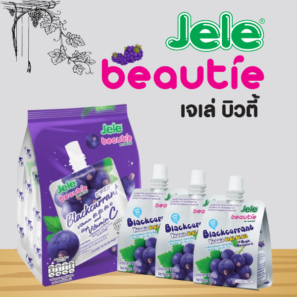 Thạch lý chua đen vitamin C, B1, B2, B6, B12 140g ( 3 gói )