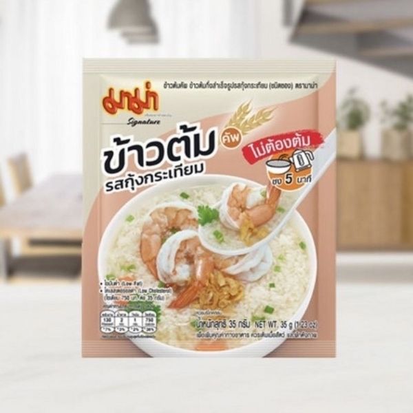 ข้าวต้มคัพซอง รสกุ้งกระเทียม ( 35g x แพค 3 ซอง )