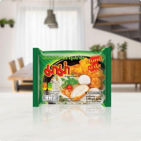 เส้นหมี่กึ่งสำเร็จรูปน้ำใส ( 55g x แพค10 ซอง )