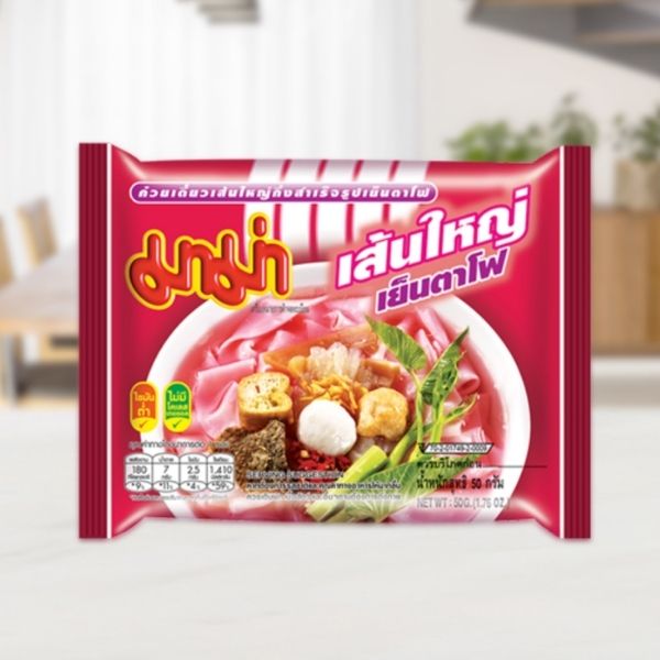 ก๋วยเตี๋ยวเส้นใหญ่กึ่งสำเร็จรูปเย็นตาโฟ ( 50g x แพค 6 ซอง )