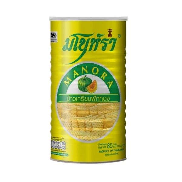 ข้าวเกรียบฟักทองมโนห์รา 85g กระป๋อง