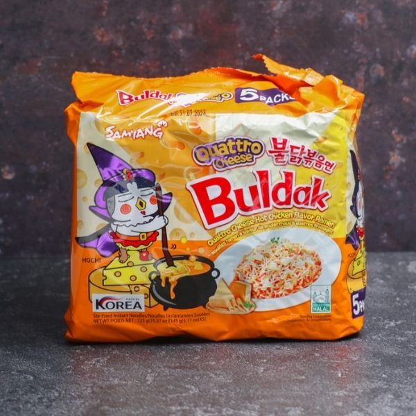 Mì ăn liền vị gà cay kiểu Hàn Quốc kết hợp 4 loại phô mai 145g (gói 5 gói)
