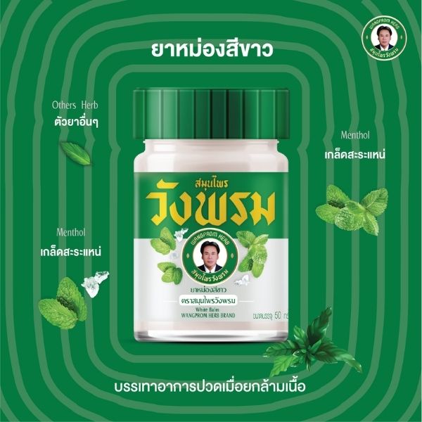 ยาหม่องสีขาว สูตรร้อน 50g ( 1 โหล )