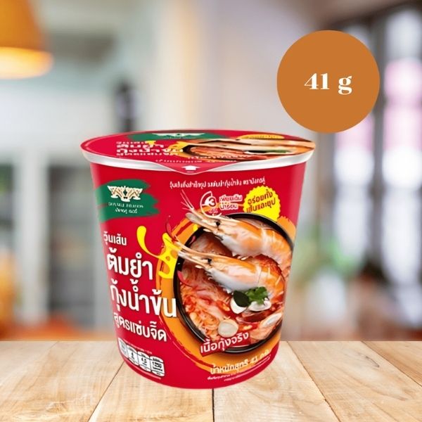 Cremige Tom-Yum-Garnelensuppe, extra würzige Rezeptur, halbfertige Glasnudeln 41g