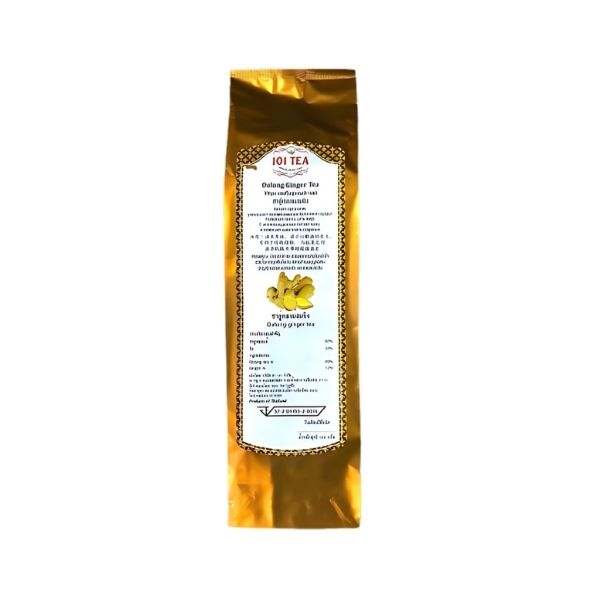 ชาอู่หลงผสมขิง 100g บรรจุภัณฑ์สีทองจาก 101 TEA