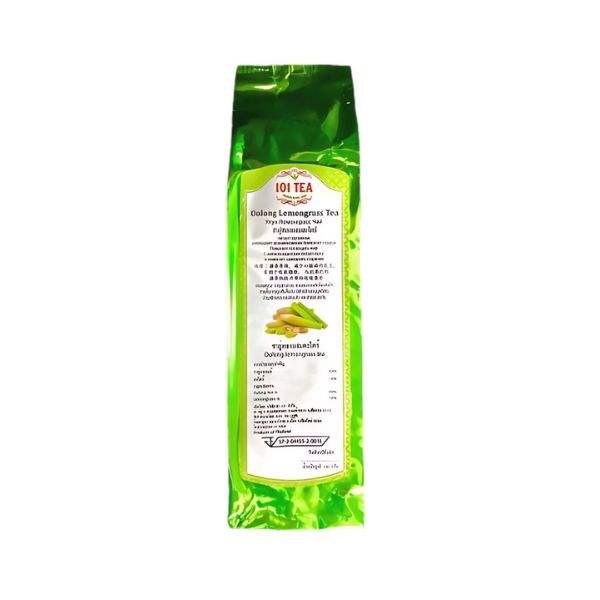 ชาอู่หลงผสมตะไคร้ 100g จาก 101 TEA ในบรรจุภัณฑ์สีเขียว