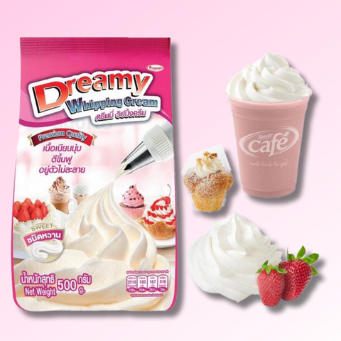 Pink sweetened whipping cream 500g