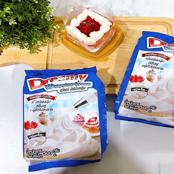 Kem tươi màu xanh nhạt, công thức không đường 500g