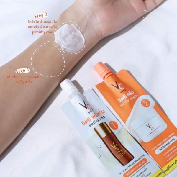 2-in-1-Cremebeutel mit Vitamin-C-Serum + Vitamin-C-Creme 8g (6 Beutel)