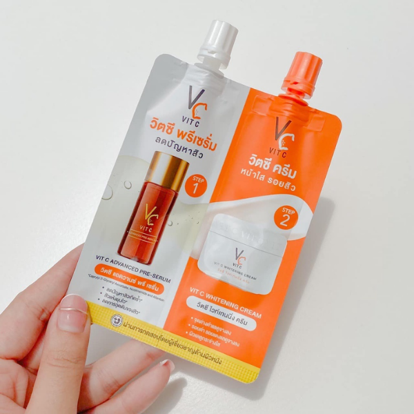 2-in-1-Cremebeutel mit Vitamin-C-Serum + Vitamin-C-Creme 8g (6 Beutel)