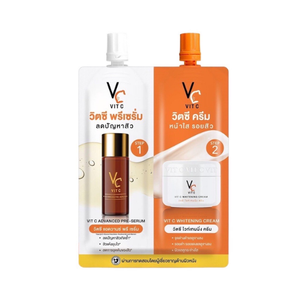 2-in-1-Cremebeutel mit Vitamin-C-Serum + Vitamin-C-Creme 8g (6 Beutel)