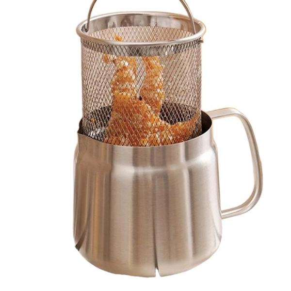 Edelstahl-Ölfiltertopf mit feinmaschigem Sieb, 1,5 l