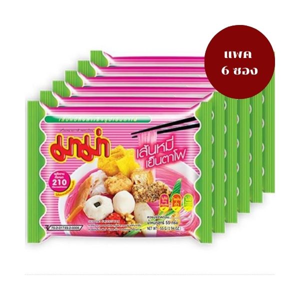 Halb-zubereitete Reisnudeln mit Yen-Ta-Fo-Geschmack ( 55g x 6 Beutel pro Packung )