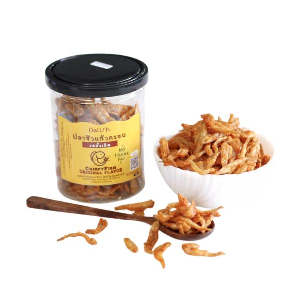 ปลาซิวแก้วอบกรอบ รสดั้งเดิม สูตรน้ำมันมะพร้าว 100g