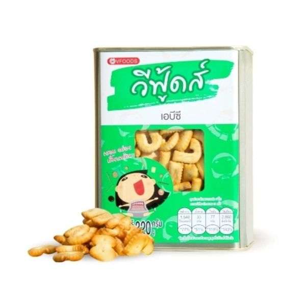 ขนมปังปี๊บจิ๋วเอบีซี 320g วีฟู้ดส์ ตัวอักษร ABC