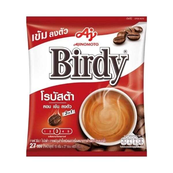 3in1 กาแฟโรบัสต้า 15g 27 ซองสำหรับความสะดวกและรสชาติเต็มที่