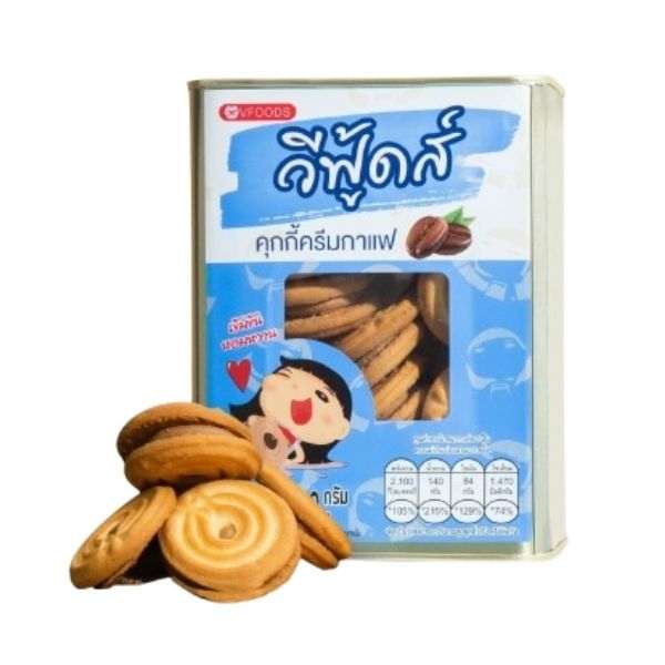ขนมปังปี๊บจิ๋ว คุกกี้ครีมกาแฟ 430g หอมเข้มข้น กาแฟแท้