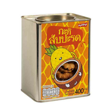 ขนมปังปี๊บรสกะทิสับปะรด 400g ในบรรจุภัณฑ์ปี๊บสีสันสดใส