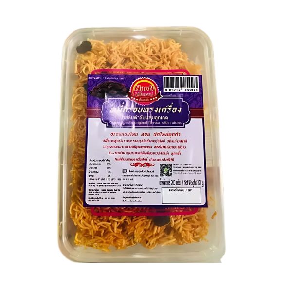 Seasoned crispy noodles, original flavor with raisins 200g
