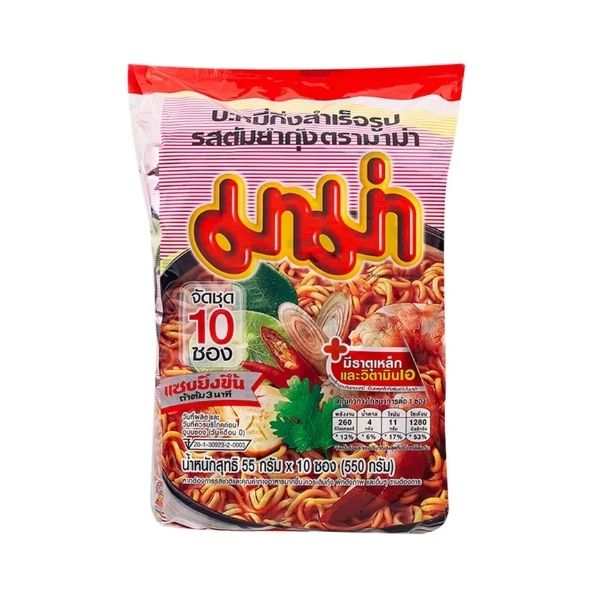 泡面，冬阴功虾味（55g x 10袋/包）