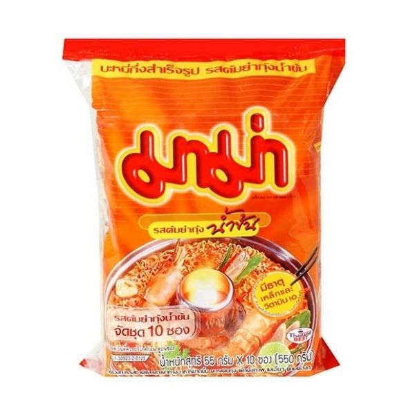 บะหมี่กึ่งสำเร็จรูป รสต้มยำกุ้งน้ำข้น ( 55g x แพค 10 ซอง )