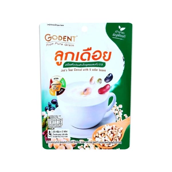 เครื่องดื่มลูกเดือยปรุงสำเร็จ สูตรผสมถั่ว5สี 125g