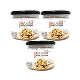 Three jars of BDMP crispy fried gouramy fish 60g in original flavor packaging