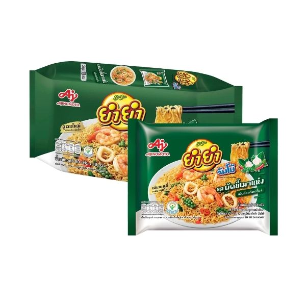 บะหมี่กึ่งสำเร็จรูป รสผัดขี้เมา 63g ( แพค 10 ซอง )