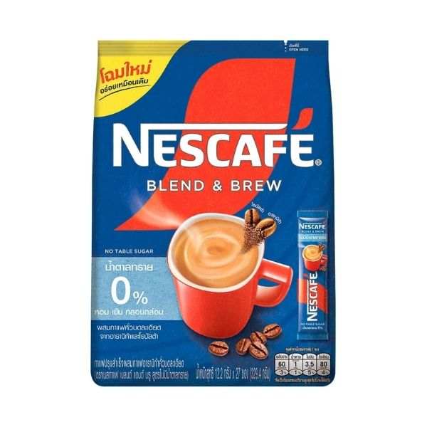 กาแฟปรุงสำเร็จไม่มีน้ำตาล 12.2g แพค 27 ซอง