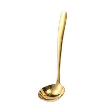 กระบวยตักซุป อย่างหนา ( ไม่มีรู สีทอง ) 24cm