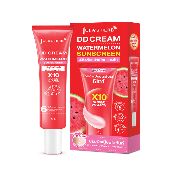 ครีมกันแดดแตงโม 40ml จุฬาเฮิร์บ แบบหลอด ปกป้องผิวจากแดด ชุ่มชื้น เนียนใส